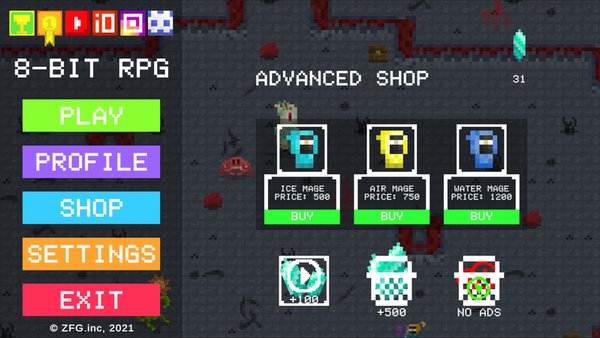 8-Bit RPG — MMORPG, скриншот интерфейса 4