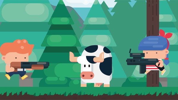 Milk hunters: flat shooter — Детские, скриншот интерфейса 3