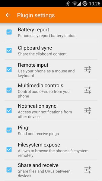 KDE Connect — Инструменты, скриншот интерфейса 4