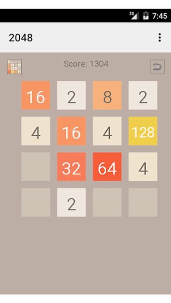 2048 Android Wear — Головоломки, скриншот интерфейса 2