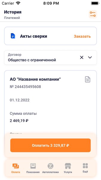 ЛКК ЮЛ Алтайэнергосбыт — Бизнес, скриншот интерфейса 5