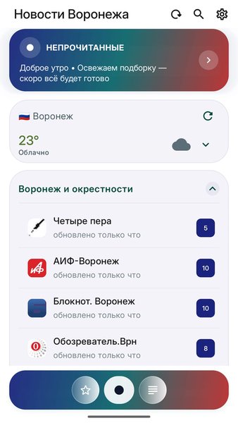 Новости Воронежа — Новости и журналы, скриншот интерфейса 2