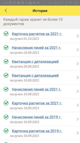1С:Гаражи. Личный кабинет — Финансы, скриншот интерфейса 5