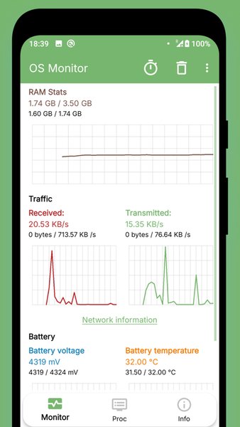 OS Monitor: Менеджер системы — Инструменты, скриншот интерфейса 2