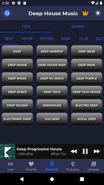 Deep House Радио - EDM Музыка Онлайн — Музыка и аудио, скриншот интерфейса 3