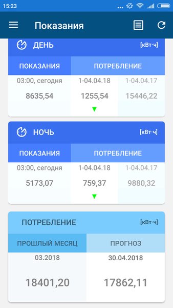 Энергосфера Абонент — Инструменты, скриншот интерфейса 2