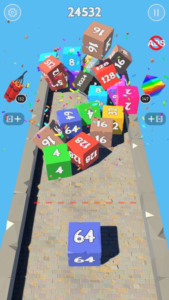 X2 Blocks 2048 3D Merge Game - 2048 кубики 3д слияние — Казуальные, скриншот интерфейса 7
