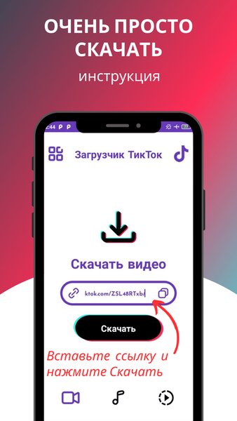 Скачать из Тик Ток видео и музыку. Загрузчик ТикТок — Инструменты, скриншот интерфейса 4