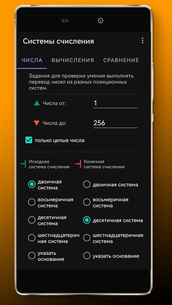 Информатика: системы счисления — Образование, скриншот интерфейса 1