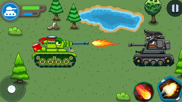 Tank Battle: Танки 2D — Военные, скриншот интерфейса 2