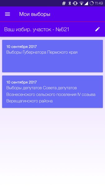 Мои выборы — Социальные, скриншот интерфейса 1