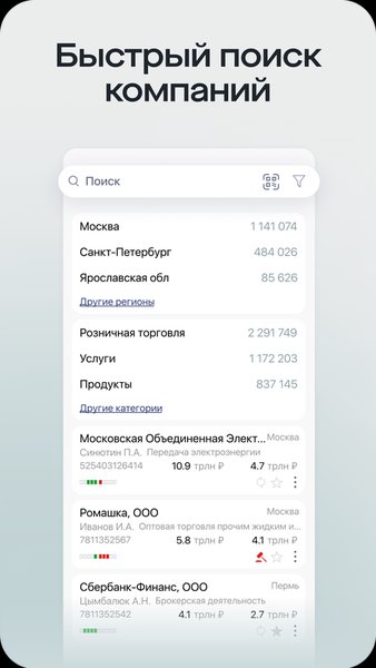 Saby Profile — Бизнес, скриншот интерфейса 2