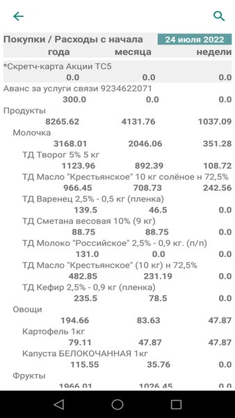 Книга Покупок — Покупки, скриншот интерфейса 4