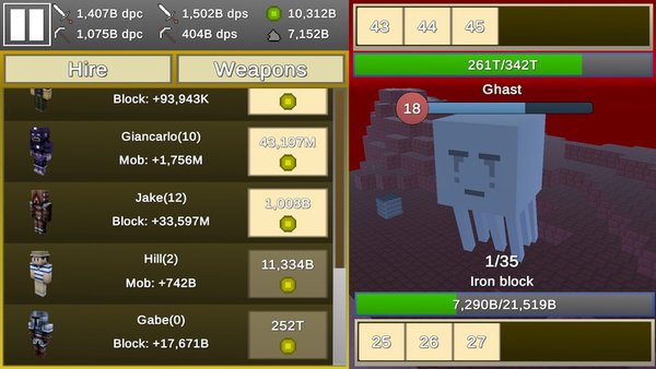 MineClicker — Аркады, скриншот интерфейса 3