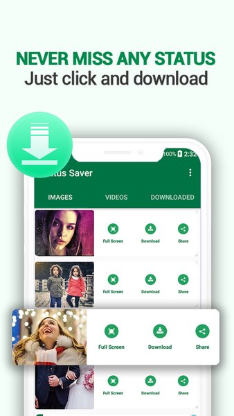 Сохранение статуса WhatsApp — Социальные, скриншот интерфейса 1