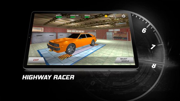 Highway Racer - Час пик — Гонки, скриншот интерфейса 1