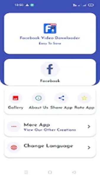 Facebook Video Downloader 2022 — Социальные, скриншот интерфейса 2