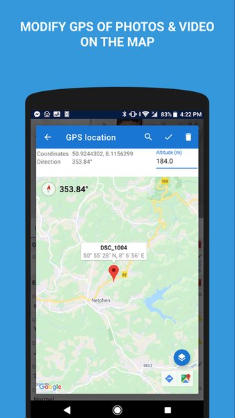 EXIF Pro - ExifTool Metadata for Android — Фотография, скриншот интерфейса 4