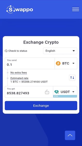 Swappo — Финансы, скриншот интерфейса 2