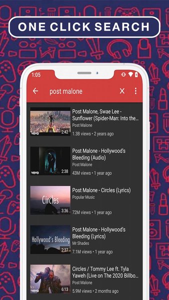 TubeMate — Инструменты, скриншот интерфейса 3