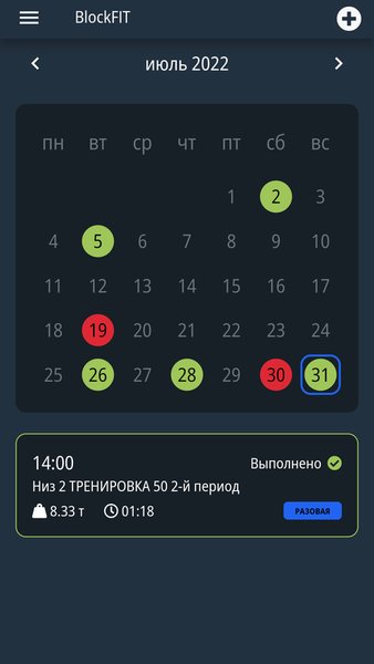 BlockFit — Спорт, скриншот интерфейса 5