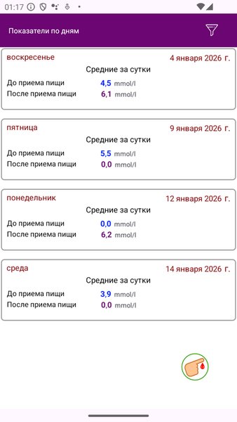 Сахар под контролем — Здоровье и фитнес, скриншот интерфейса 1