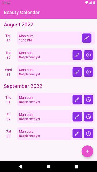 Beauty Calendar — Красота, скриншот интерфейса 2