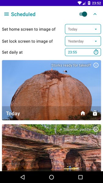 Daily Wallpapers - Auto Change Wallpaper — Персонализация, скриншот интерфейса 1