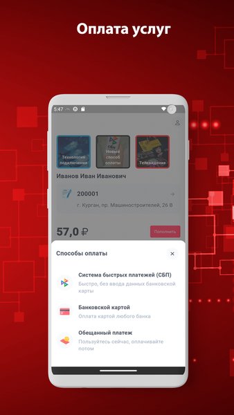 Мой Курган-Телеком — Связь, скриншот интерфейса 6