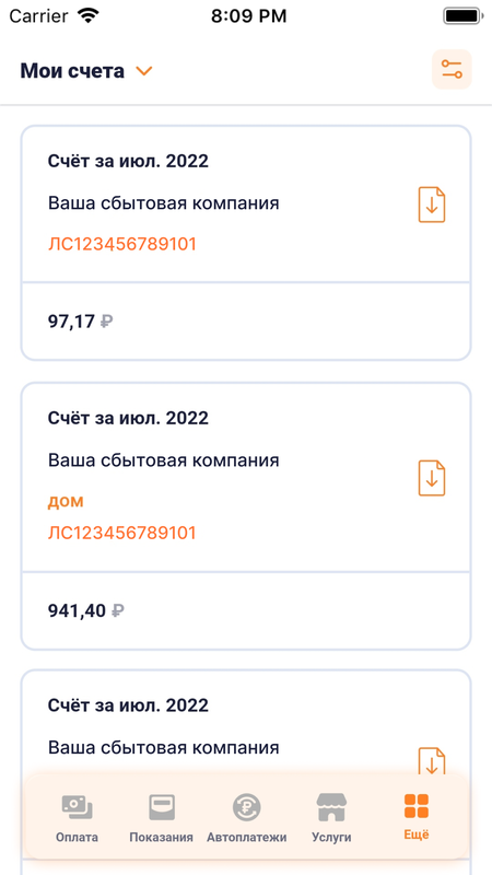 ЕИРЦ СПб/ПСК — Финансы, скриншот интерфейса 3