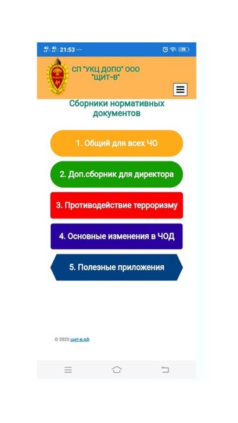 Руководству ЧОО — Образование, скриншот интерфейса 1