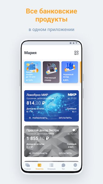 Локо Мобайл — Финансы, скриншот интерфейса 2