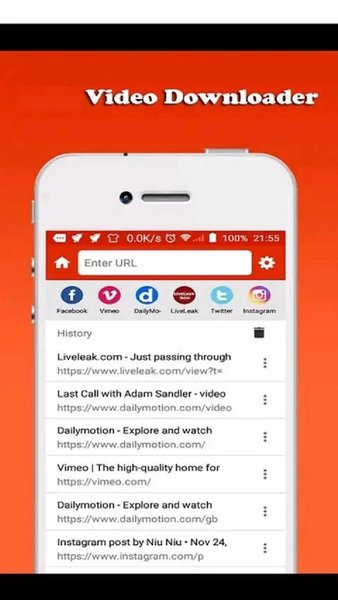 Загрузчик видео MP4 — Музыка и аудио, скриншот интерфейса 1