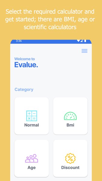 Evalue - мультикалькуляторы — Развлечения, скриншот интерфейса 3