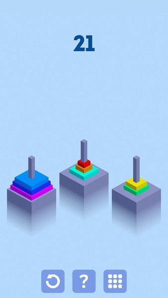 Ханойская башня — Головоломки, скриншот интерфейса 4