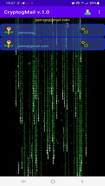 CryptoMail — Связь, скриншот интерфейса 2