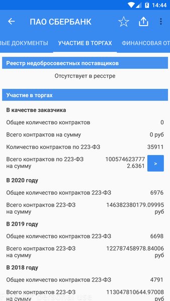 Сведения из ЕГРЮЛ/ЕГРИП — Бизнес, скриншот интерфейса 3