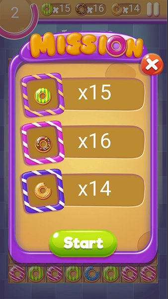 Donuts Crush Bejeweled — Пазлы, скриншот интерфейса 3