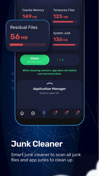Fast Cleaner & CPU Cooler - System booster — Инструменты, скриншот интерфейса 2