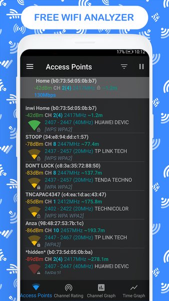 Анализатор WiFi — Инструменты, скриншот интерфейса 2