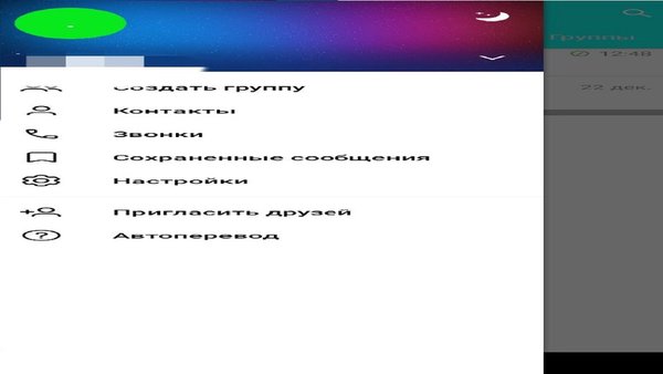 VTelegrame — Связь, скриншот интерфейса 2