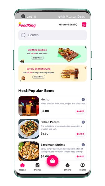 Nastasia FoodDeli — Еда и напитки, скриншот интерфейса 1