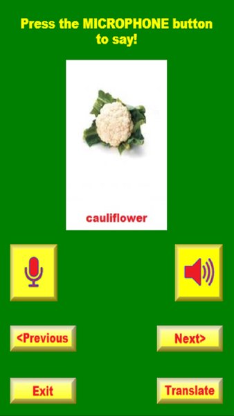 WoldLearner Vegetables — Образование, скриншот интерфейса 2