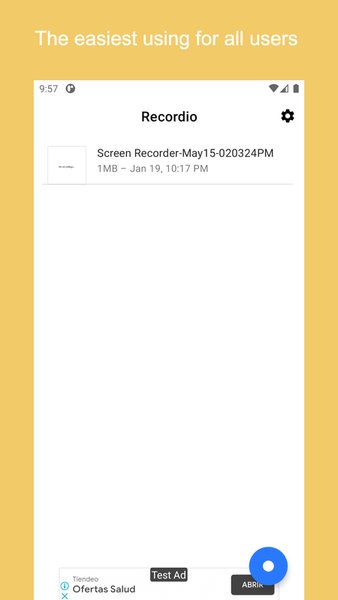 Recordio - Запись экрана — Инструменты, скриншот интерфейса 1