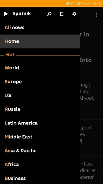 Sputnik — Новости и журналы, скриншот интерфейса 6