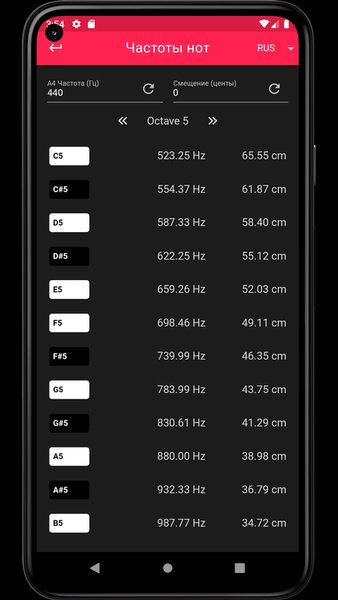 Musician Toolbox — Инструменты, скриншот интерфейса 4