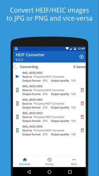HEIC/HEIF/AVIF - JPG Converter — Фотография, скриншот интерфейса 1