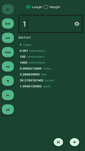 Unit Converter - конвертер мер длины и массы — Инструменты, скриншот интерфейса 2