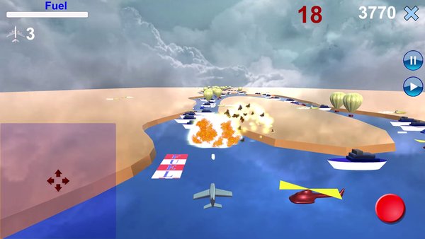 Самолет над рекой 3D — Военные, скриншот интерфейса 6