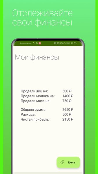 Мое хозяйство — Финансы, скриншот интерфейса 2